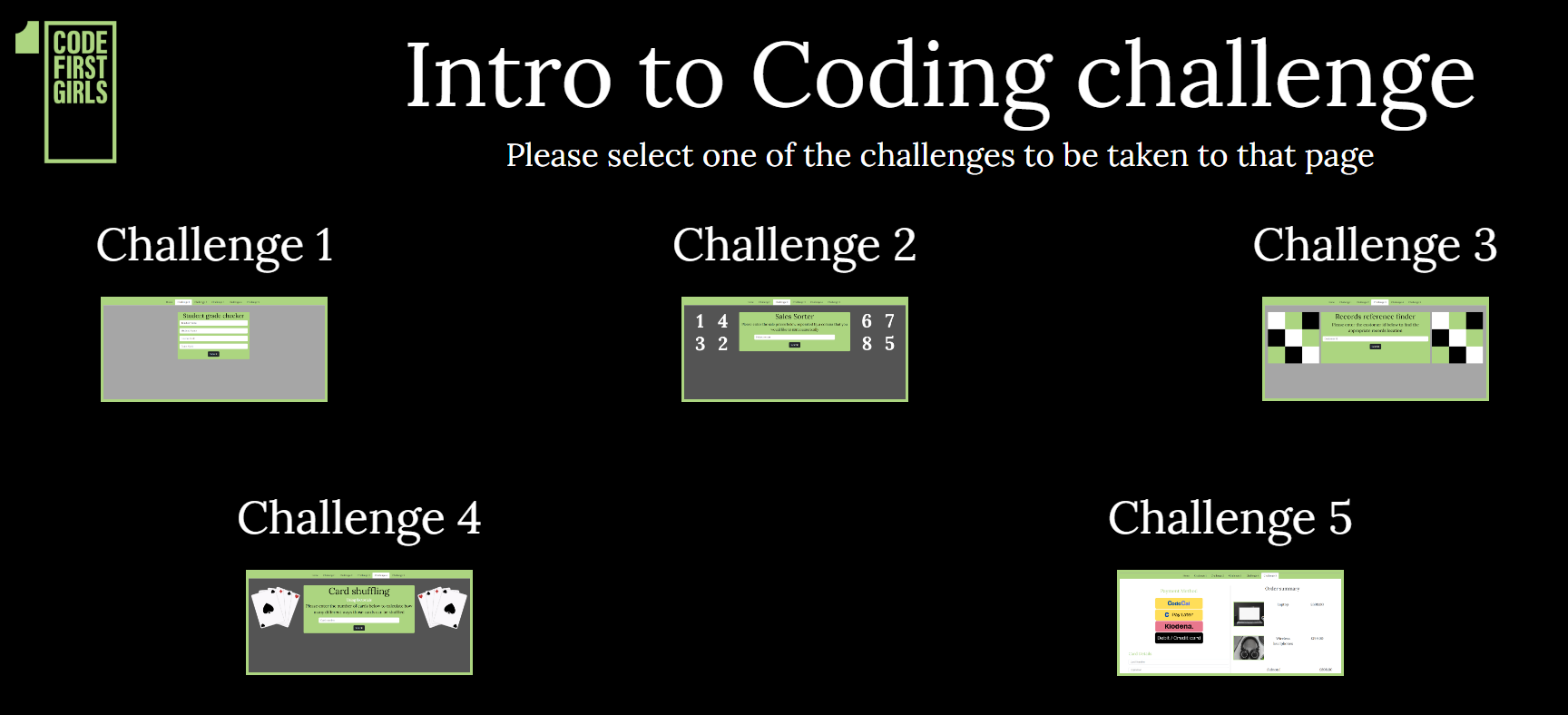 Preview of coding conundrums site