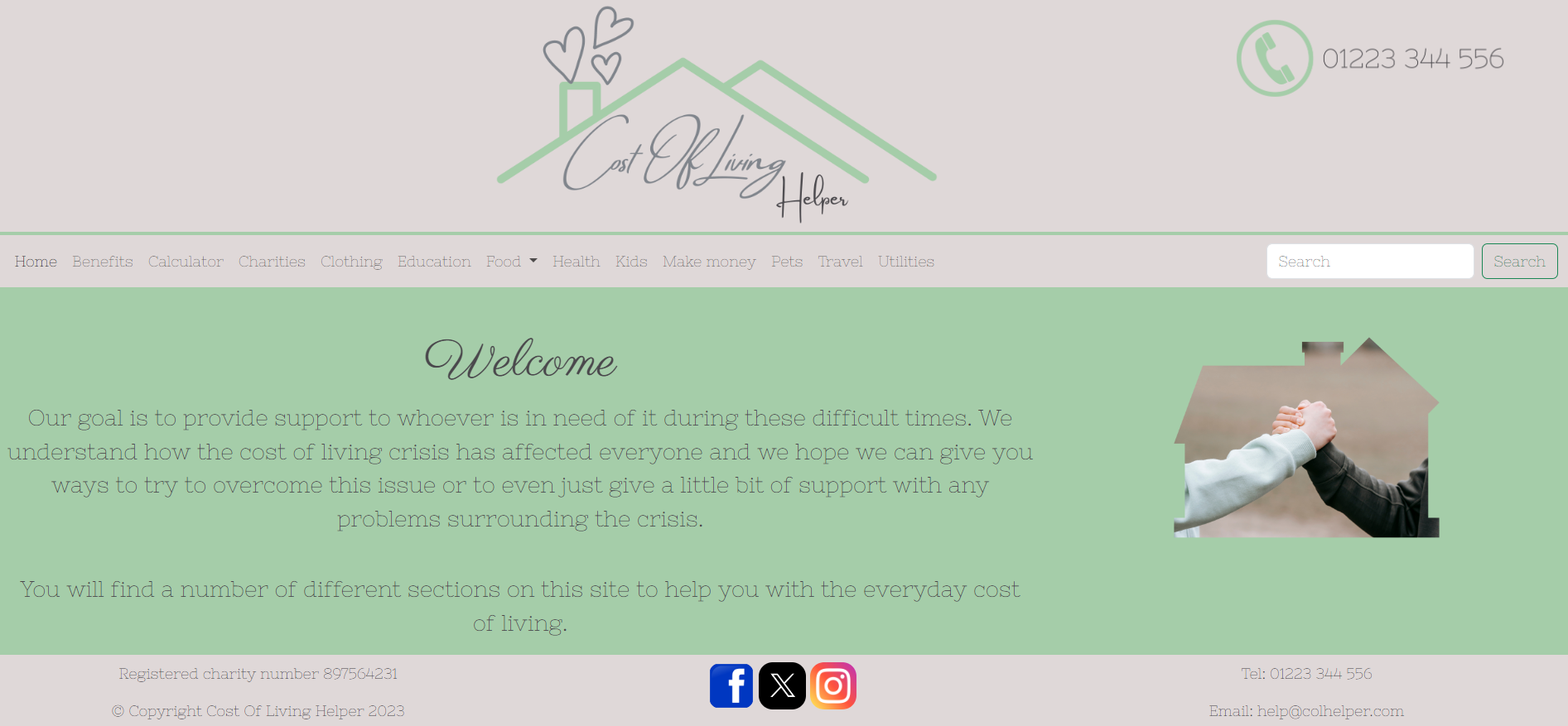Preview of cost of living helper site